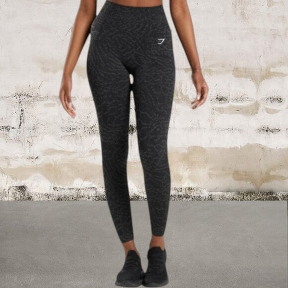 Gymshark Adapt Animal Seamless Leggings Womens Large Wild Black Size Small - Picture 1 of 4